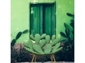 Кресло лаунж пластиковое Qeeboo Filicudi металл, полиэтилен латунь, зеленый Фото 10