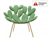 Кресло лаунж пластиковое Qeeboo Filicudi металл, полиэтилен латунь, зеленый Фото 1