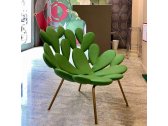 Кресло лаунж пластиковое Qeeboo Filicudi металл, полиэтилен латунь, зеленый Фото 20