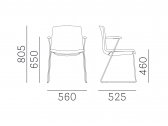Кресло с обивкой на полозьях PEDRALI Tweet сталь, ткань черный, серый Фото 2