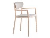 Кресло деревянное с мягкой обивкой PEDRALI Tivoli ясень, ткань беленый ясень, светло-серый Фото 1
