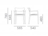Кресло деревянное с мягким сиденьем PEDRALI Tivoli ясень, фанера, ткань беленый ясень, светло-серый Фото 2
