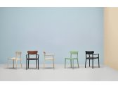 Кресло деревянное с мягким сиденьем PEDRALI Tivoli ясень, фанера, ткань беленый ясень, светло-серый Фото 6
