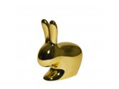 Стул пластиковый Qeeboo Rabbit Metal Finish полиэтилен золотистый Фото 4