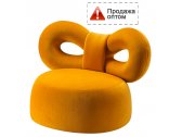 Кресло лаунж с обивкой Qeeboo Ribbon сталь, полиуретан, ткань оранжевый Фото 1