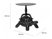 Столик деревянный кофейный Qeeboo Turtle Carry полиэтилен, дерево черный Фото 2