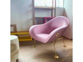 Кресло лаунж пластиковое Qeeboo Pupa Brass Base IN металл, полиэтилен латунь, розовый Фото 11