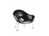 Кресло лаунж пластиковое Qeeboo Pupa Chrome Base IN металл, полиэтилен хром, черный Фото 6