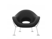 Кресло лаунж пластиковое Qeeboo Pupa Chrome Base IN металл, полиэтилен хром, черный Фото 4