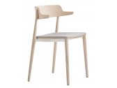 Кресло деревянное с мягким сиденьем PEDRALI Nemea алюминий, ясень, фанера, ткань беленый ясень, серый Фото 1