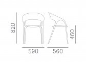 Кресло пластиковое PEDRALI Gossip RG переработанный полипропилен серый Фото 2