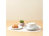 Кофейная пара для латте Ancap Verona Rims фарфор морская волна, ободок на чашке/блюдце Фото 13