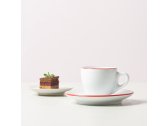 Кофейная пара для эспрессо Ancap Verona Rims фарфор красный, ободок на чашке/блюдце Фото 10