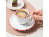 Кофейная пара для эспрессо Ancap Verona Rims фарфор красный, ободок на чашке/блюдце Фото 15