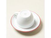 Кофейная пара для капучино Ancap Verona Rims фарфор красный, ободок на чашке/блюдце Фото 11