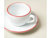 Кофейная пара для капучино Ancap Verona Rims фарфор красный, ободок на чашке/блюдце Фото 17