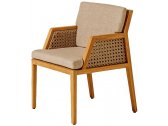 Кресло деревянное плетеное с подушками Ethimo Grand Life мореный тик, роуп, акрил натуральный тик, серый Фото 1