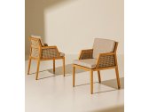 Кресло деревянное плетеное с подушками Ethimo Grand Life мореный тик, роуп, акрил натуральный тик, серый Фото 5