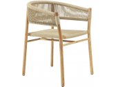 Кресло деревянное плетеное Ethimo Kilt тик, роуп натуральный тик, песочный Фото 1