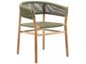 Кресло деревянное плетеное Ethimo Kilt тик, роуп натуральный тик, оливковый Фото 1