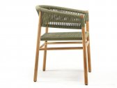 Кресло деревянное плетеное Ethimo Kilt тик, роуп натуральный тик, оливковый Фото 5