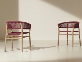 Кресло деревянное плетеное Ethimo Kilt тик, роуп натуральный тик, рубиново-винный Фото 6