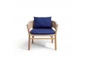 Кресло лаунж деревянное плетеное Ethimo Kilt тик, роуп натуральный тик, песочный Фото 15