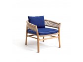 Кресло лаунж деревянное плетеное Ethimo Kilt тик, роуп натуральный тик, песочный Фото 16