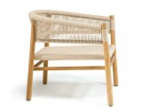 Кресло лаунж деревянное плетеное Ethimo Kilt тик, роуп натуральный тик, песочный Фото 4