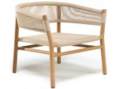 Кресло лаунж деревянное плетеное Ethimo Kilt тик, роуп натуральный тик, песочный Фото 1