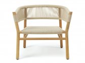 Кресло лаунж деревянное плетеное Ethimo Kilt тик, роуп натуральный тик, песочный Фото 5