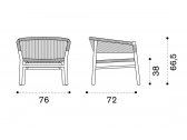 Кресло лаунж деревянное плетеное Ethimo Kilt тик, роуп натуральный тик, песочный Фото 2