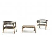 Кресло лаунж деревянное плетеное Ethimo Kilt тик, роуп мореный тик, темно-серый Фото 10