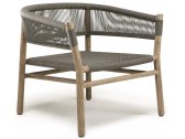 Кресло лаунж деревянное плетеное Ethimo Kilt тик, роуп мореный тик, темно-серый Фото 1