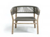 Кресло лаунж деревянное плетеное Ethimo Kilt тик, роуп мореный тик, темно-серый Фото 4