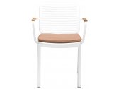 Кресло металлическое с подушкой Tagliamento Armona алюминий, тик, акрил белый, терракотовый Фото 7