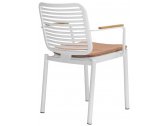 Кресло металлическое с подушкой Tagliamento Armona алюминий, тик, акрил белый, терракотовый Фото 8