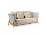 Комплект плетеной лаунж мебели RosaDesign Zante тик, алюминий, роуп, ткань натуральный, белый, серый Фото 6