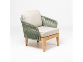 Кресло плетеное с подушками RosaDesign Dakota тик, алюминий, роуп, полиэстер натуральный, пустынный микс, серебристая тортора Фото 4