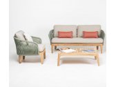 Комплект лаунж мебели RosaDesign Dakota тик, алюминий, роуп, полиэстер натуральный, пустынный микс, серебристая тортора Фото 6