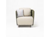 Кресло плетеное с подушками RosaDesign Gilda алюминий, роуп, ткань антрацит, зеленый, серый Фото 3