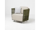 Кресло плетеное с подушками RosaDesign Gilda алюминий, роуп, ткань антрацит, зеленый, серый Фото 2