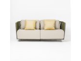 Комплект плетеной лаунж мебели RosaDesign Gilda алюминий, роуп, закаленное стекло, ткань антрацит, зеленый, серый Фото 3