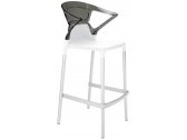 Кресло пластиковое барное PAPATYA Ego-K Bar алюминий, стеклопластик, поликарбонат сатинированный алюминий, белый, дымчатый Фото 1
