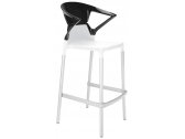 Кресло пластиковое барное PAPATYA Ego-K Bar алюминий, стеклопластик, поликарбонат сатинированный алюминий, белый, черный Фото 1