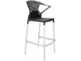 Кресло пластиковое барное PAPATYA Ego-K Bar алюминий, стеклопластик, поликарбонат сатинированный алюминий, черный матовый, дымчатый Фото 1