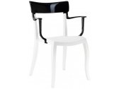 Кресло пластиковое PAPATYA Hera-K стеклопластик, поликарбонат белый, черный Фото 1
