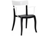 Кресло пластиковое PAPATYA Hera-K стеклопластик, поликарбонат черный, белый Фото 1