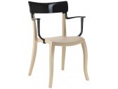 Кресло пластиковое PAPATYA Hera-K стеклопластик, поликарбонат песочный, черный Фото 1