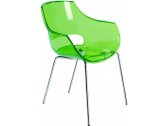 Кресло прозрачное PAPATYA Opal-ML сталь, поликарбонат хромированный, зеленый Фото 1